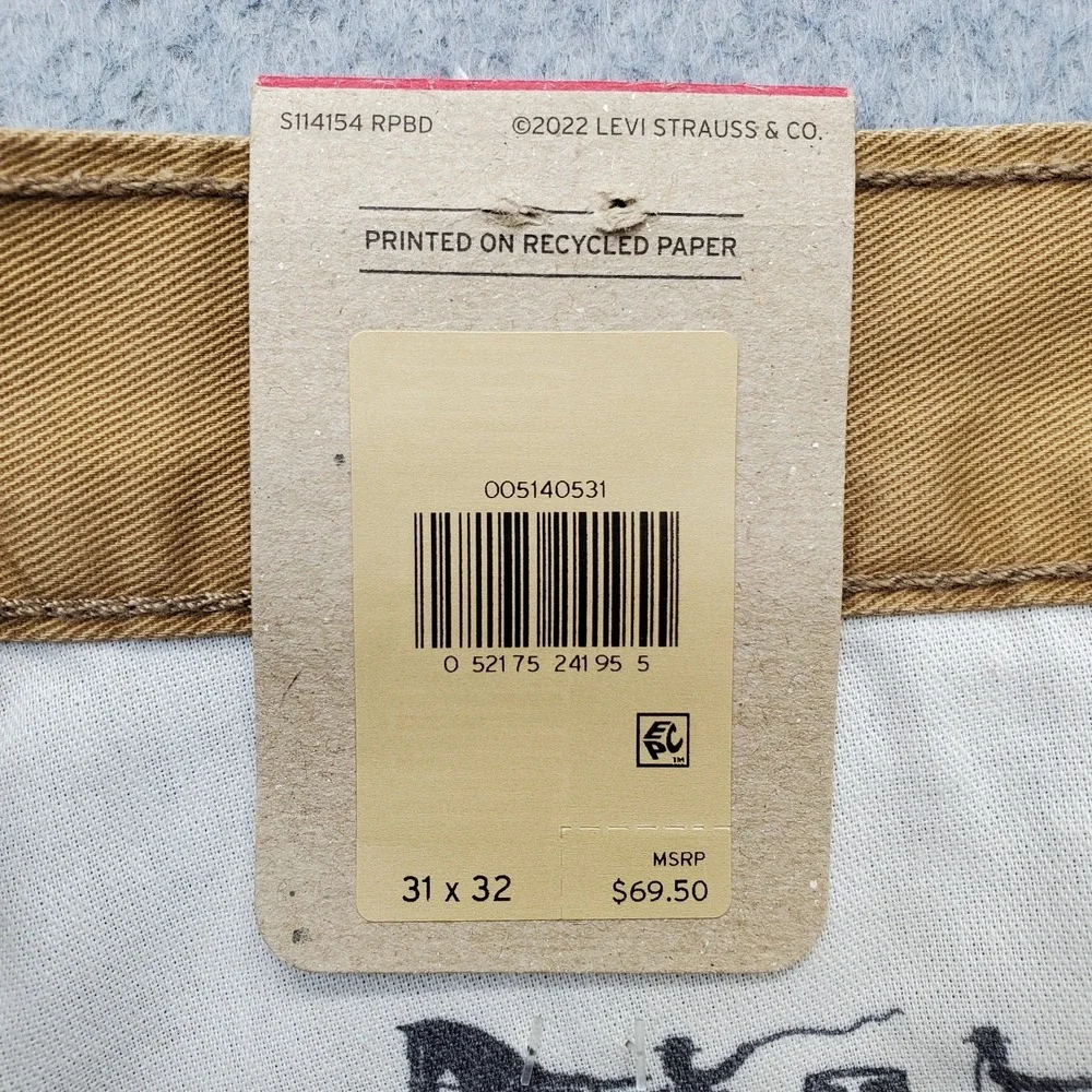 Levi's Jeans Mens 31x32 Brown Denim 514 Red Tab 5-Pocket Straight Leg Grunge